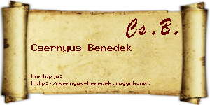 Csernyus Benedek névjegykártya